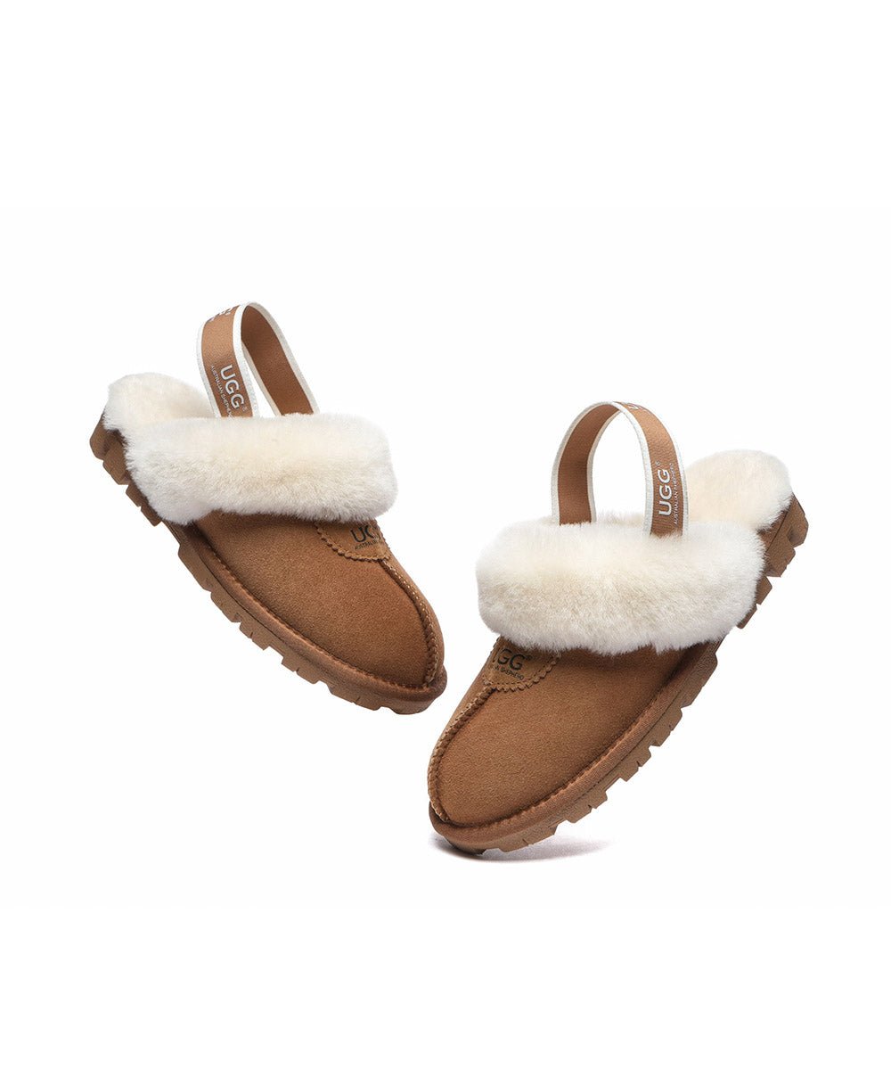 Women's UGG Banded Scuff Slippers - Cozy Indoor/Outdoor House Shoes for Winter Comfort - Perfect for Lounging at Home, Running Errands & Travel
