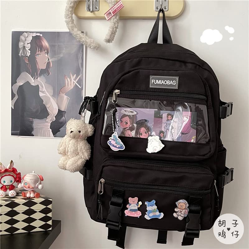 Cute Kawaii Aesthetic Backpack for College - Stylish Laptop Bag with Pockets for School Supplies, Perfect for Students & Teens | School, Travel & Daily Use