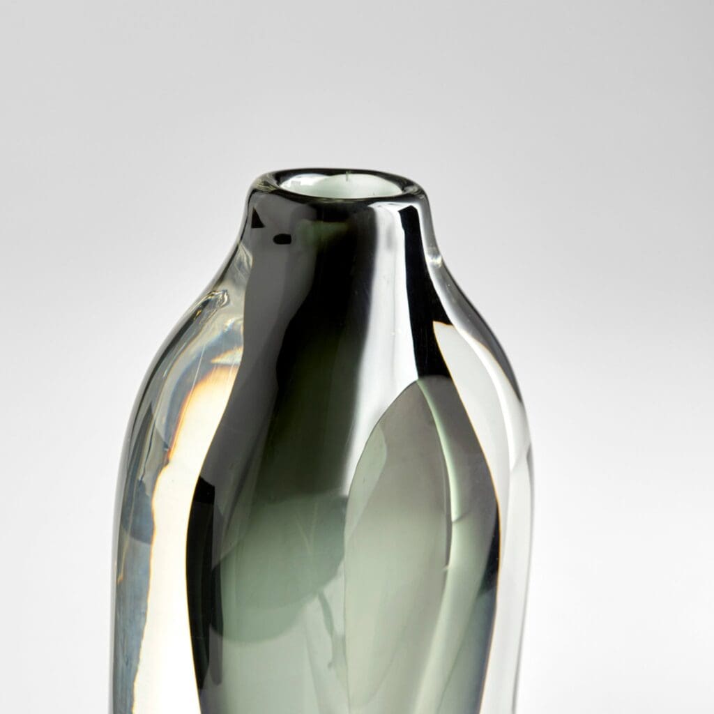 Cyan Design 11373 Moraea Vase - Large Blue and Clear Glass Vase for Home Decor, Wedding Centerpieces & Floral Arrangements