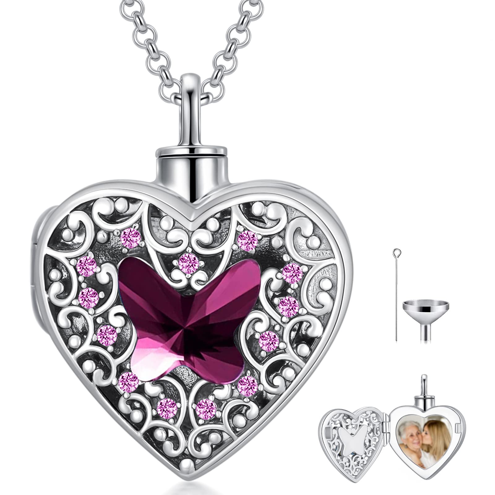 Dorunmo 925 Sterling Silver Heart Locket Necklace for Photos - Elegant Picture Pendant Jewelry Gift for Women, Perfect for Anniversaries, Valentine's Day & Special Occasions