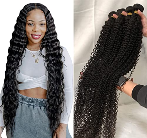 10A Brazilian Virgin Human Hair Deep Wave Bundles 12-18 Inches (4 Bundles) - 100% Unprocessed Natural Color Human Hair Weave Extensions for Stunning Hairstyles & Volume Boost