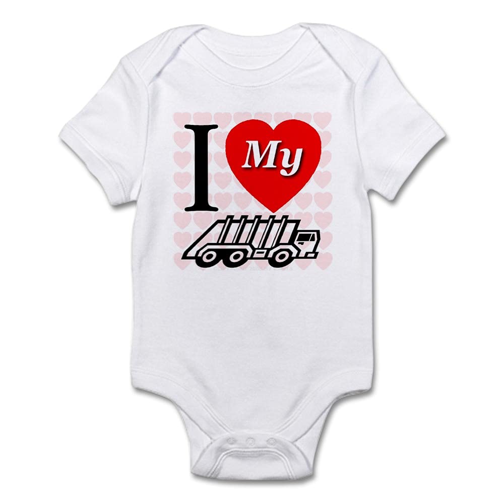 CafePress I Love My Garbage Truck Baby Bodysuit - Cute Infant Onesie for Garbage Truck Lovers & Sanitation Worker Appreciation Gifts