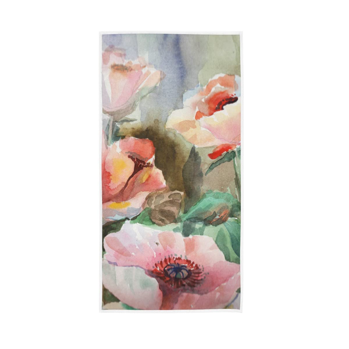 ALAZA Pink Corn Poppy Spring Flower Towels Set - 30x15 Inch Hand Towels, Bath Towels, Kitchen Dish Towels & Decorative Face Towels for Bathroom, Kitchen & Home Decor | Soft & Absorbent Cotton Towels for Everyday Use