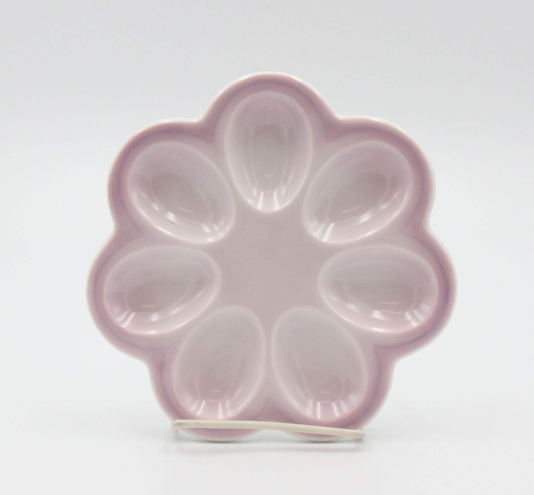 Elegant Light Purple Porcelain Egg Serving Plate - 7 Inch Fine China Appetizer Dish for Easter Brunch, Tea Parties & Special Occasions