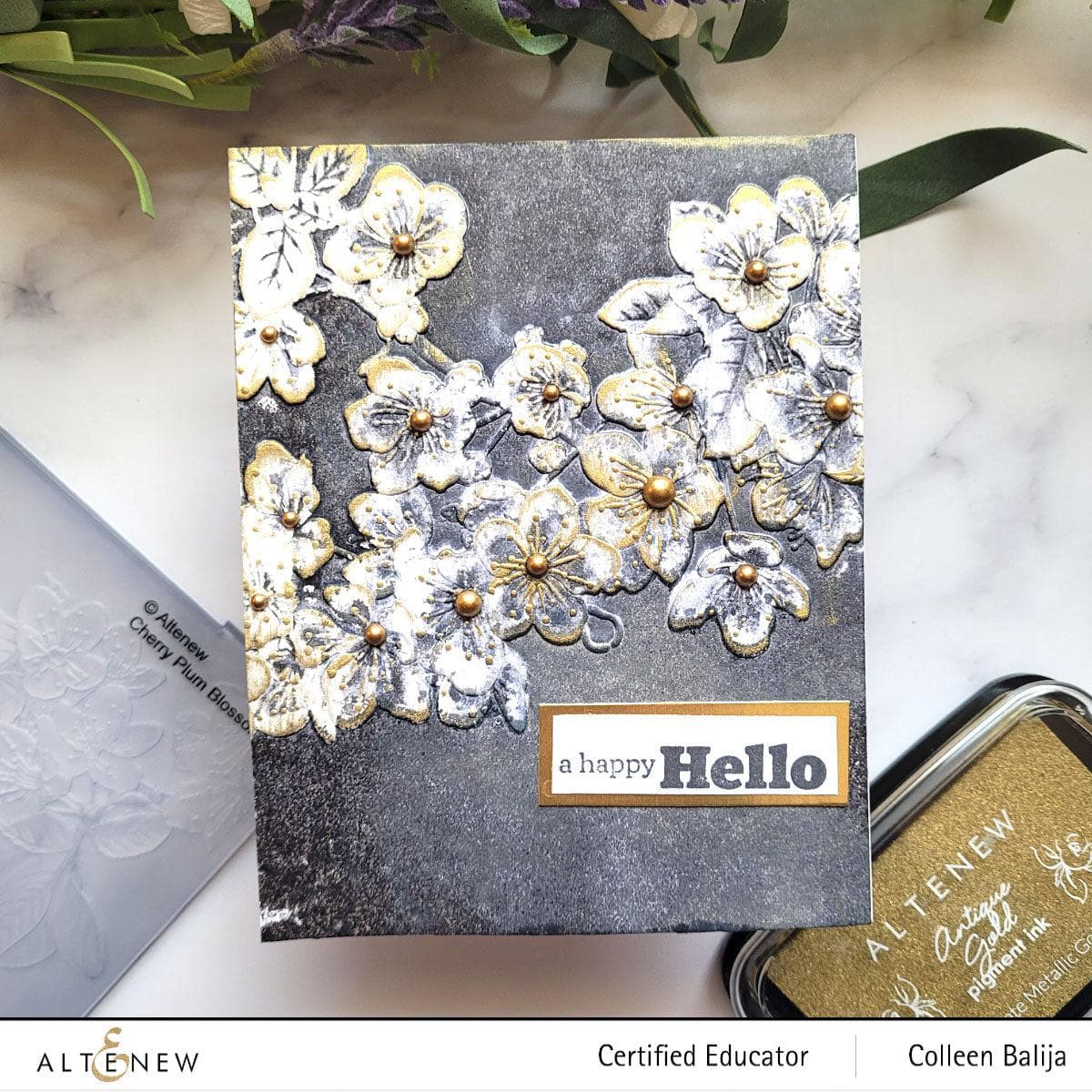 Cherry Plum Blossom 3D Embossing Folder for Card Making - Floral DIY Scrapbooking & Paper Crafting Supplies - Perfect for Greeting Cards, Invitations, and Wedding Decorations
