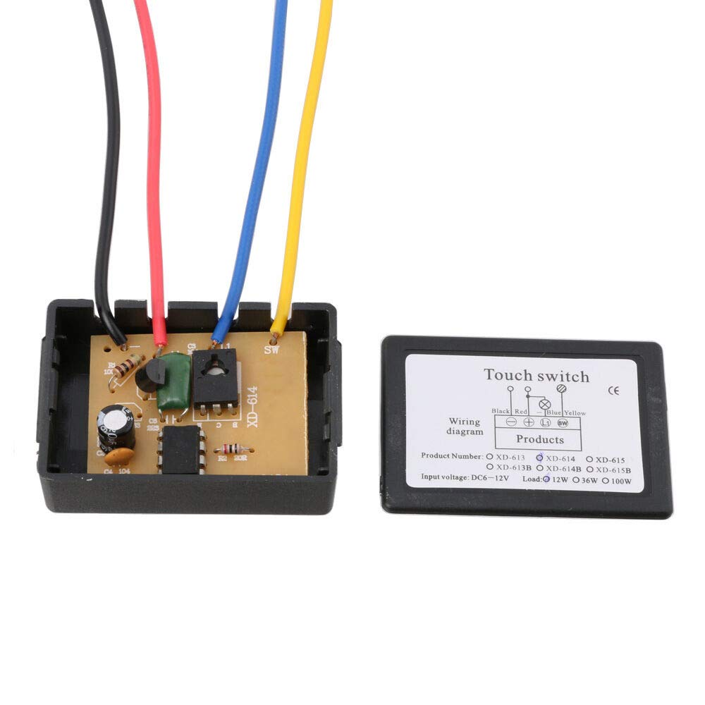12V Touch Switch with Isolation Protection - Stepless Dimmer Control for LED Lamps, DIY Mirror & Table Lighting Accessories | Perfect for Home, Office, and Decorative Lighting Projects
