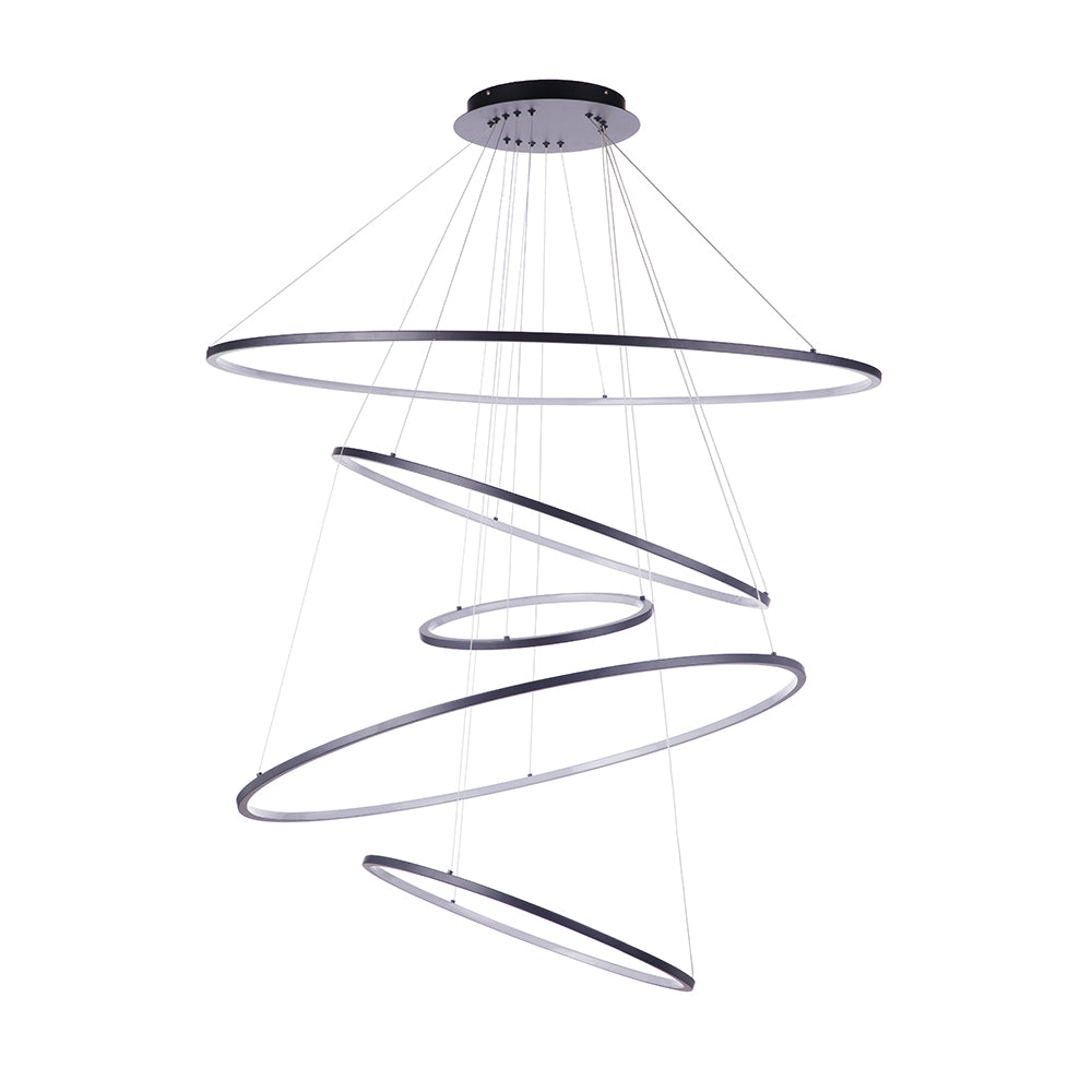 Elegant Black Halo LED Chandelier - Modern Crystal Ceiling Light Fixture for Dining Room, Bedroom, or Living Room Decor