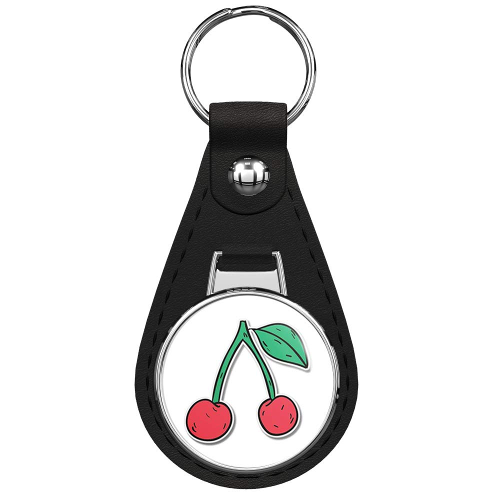 Stylish Black Leather Keychain with Silver Keyring - Trendy & Durable Key Holder for Men & Women - Perfect for Home, Office, Car Keys & Gift Giving