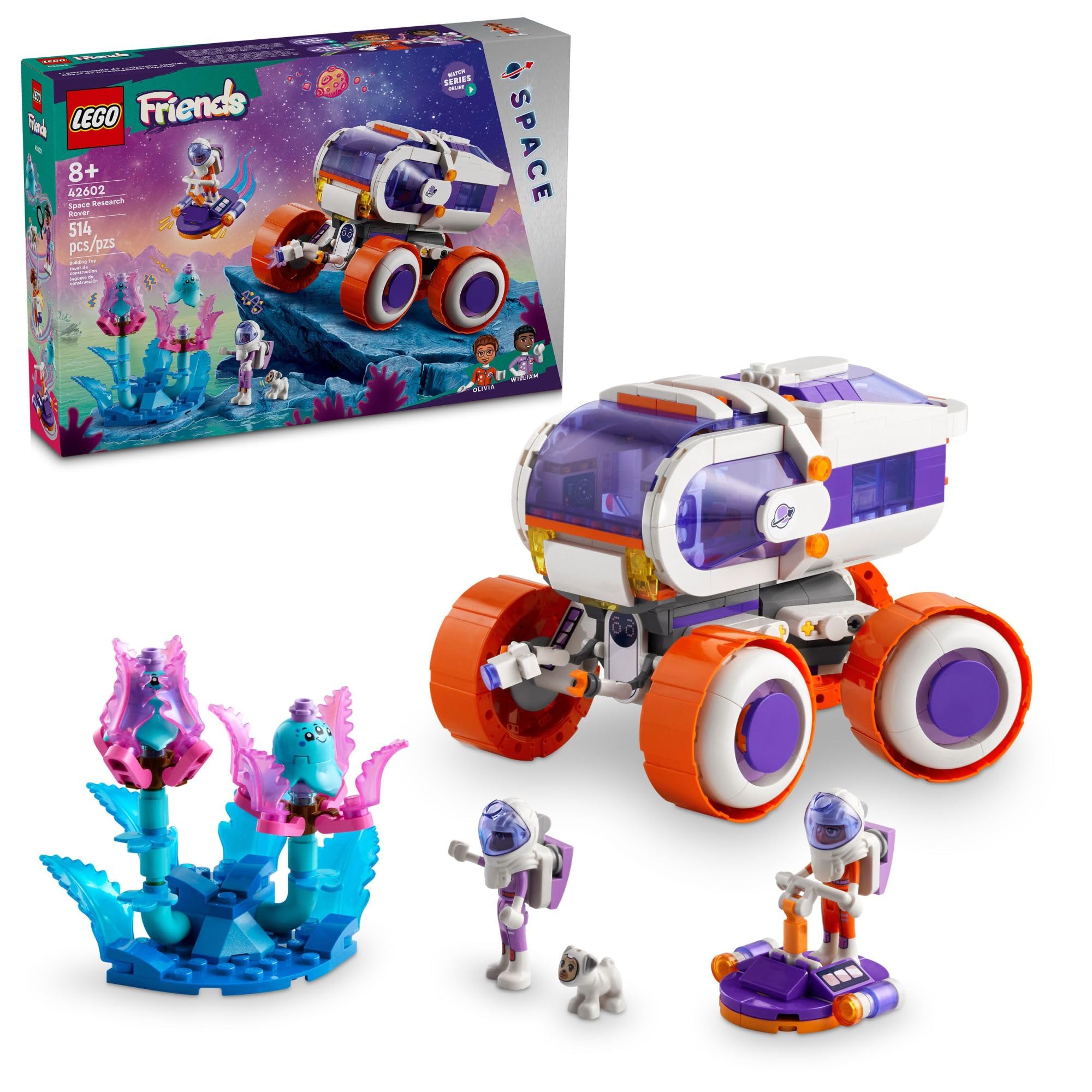 LEGO Friends Space Research Rover Building Toy Set with 2 Mini-Dolls, Dog & Alien Figures - STEM Science Playset for Kids Ages 8+ | Perfect Birthday Gift for Space Lovers, Boys & Girls | Creative Play for Space Exploration & Adventure Scenes