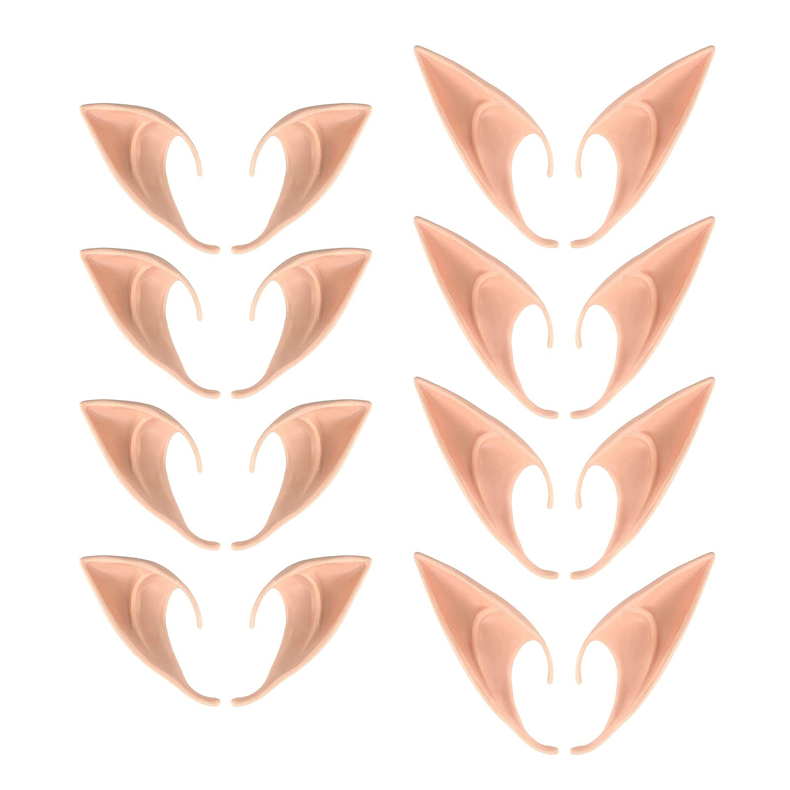 LOPJGH Elf Ears - Medium & Long Soft Pointed Ear Tips for Anime Cosplay, Halloween Costume & Fantasy Dress Up (Perfect for Cosplay Events, Halloween Parties & Renaissance Fairs)
