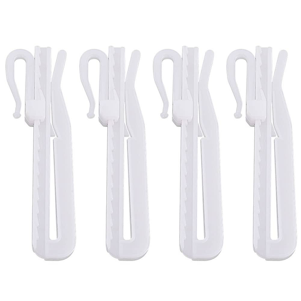 20 Pack White Plastic Adjustable Curtain Hooks - 7cm Curtain Rail Track Gliders for Windows, Doors, RVs & Cars - Durable Curtain Hanging Accessories for Home & Vehicle Use