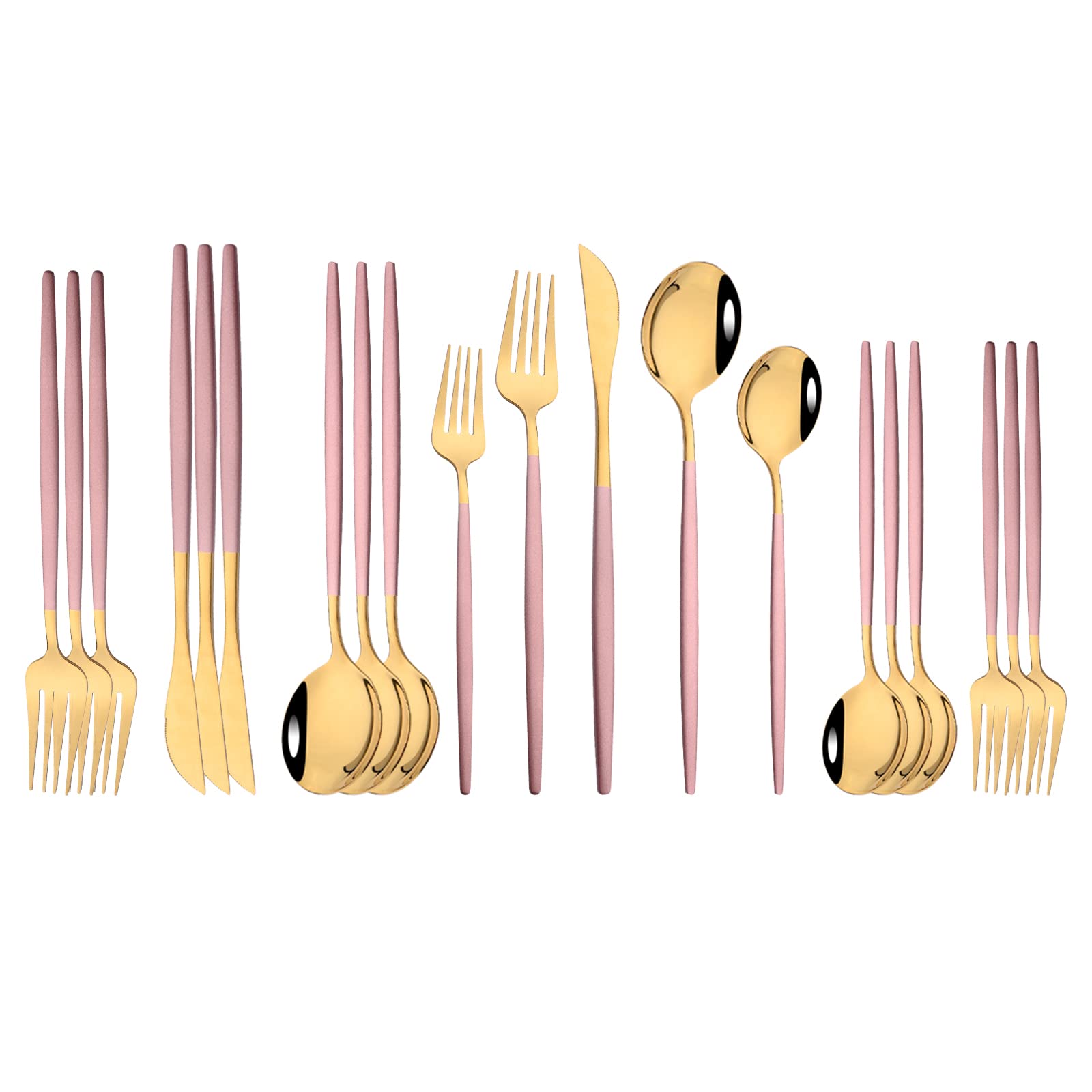 20-Piece Pink Gold Silverware Set for 4 - Stainless Steel Flatware Cutlery Set for Home, Restaurant & Hotel - Mirror Polished Dishwasher Safe Utensils with Dessert Forks & Spoons - Perfect for Dining, Parties & Wedding Gifts