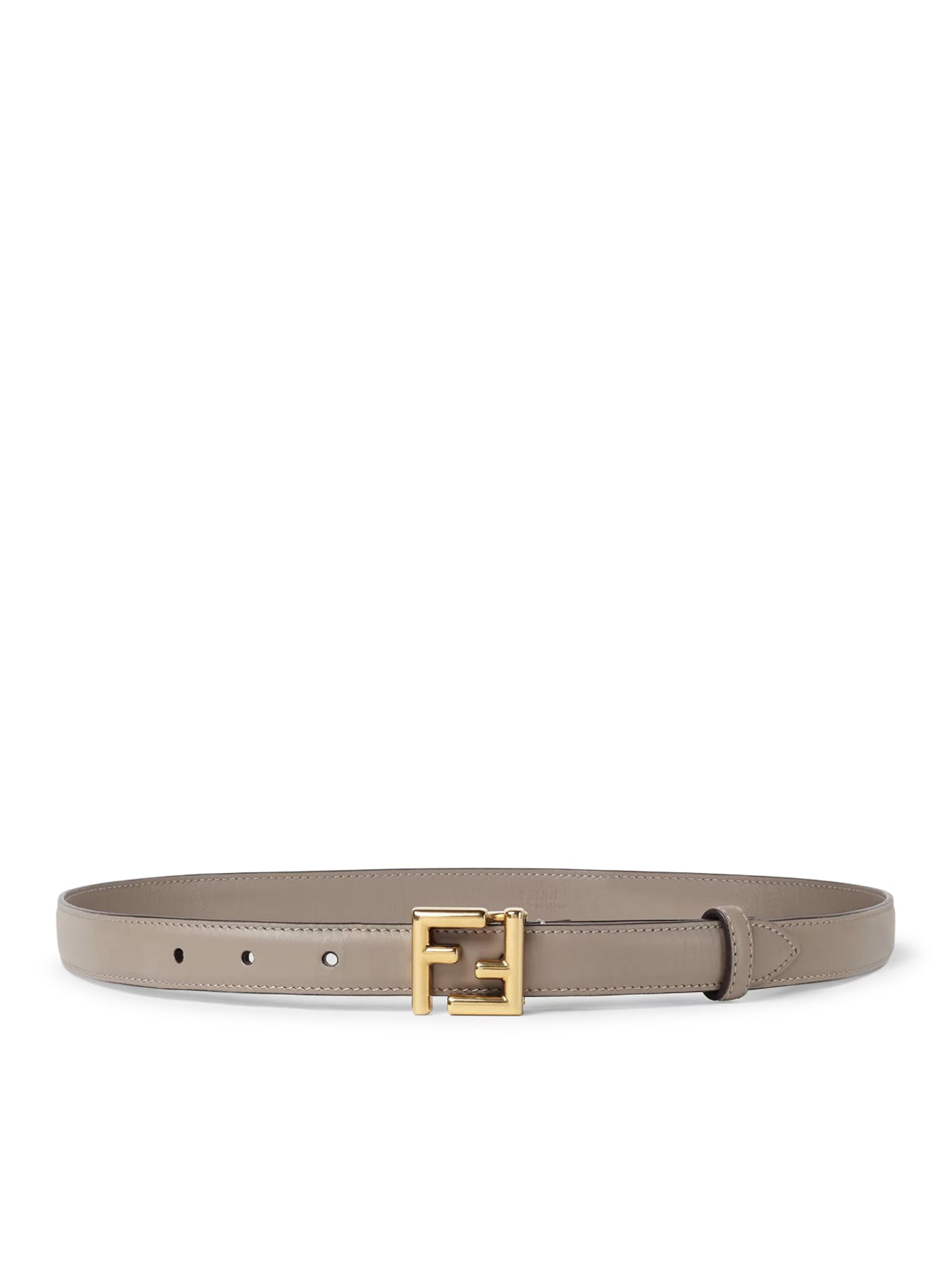 Fendi FF Leather Belt for Men & Women - Grey Tortora/Obur - Luxury Designer Fashion Accessory for Casual & Formal Outfits