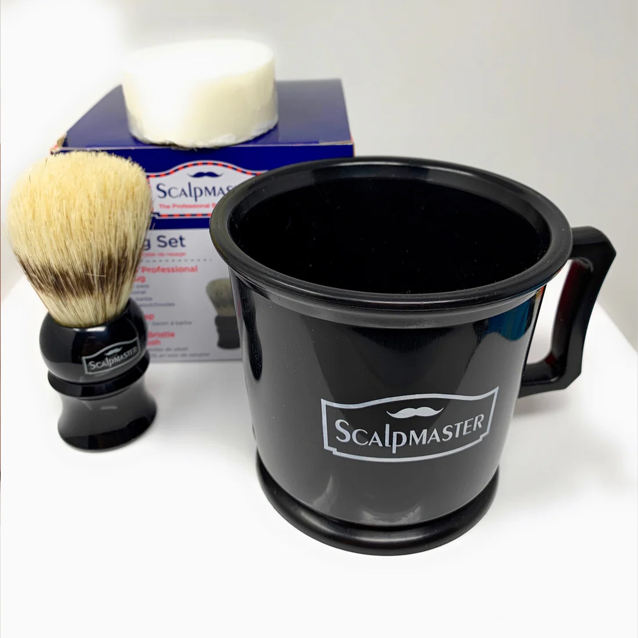 Premium Scalpmaster Shaving Set - Shaving Mug, Badger Hair Shave Brush & Luxury Shave Soap - Perfect Men's Grooming Gift for Father's Day & Birthdays - Ideal for Wet Shaving & Classic Barber-Style Shaves