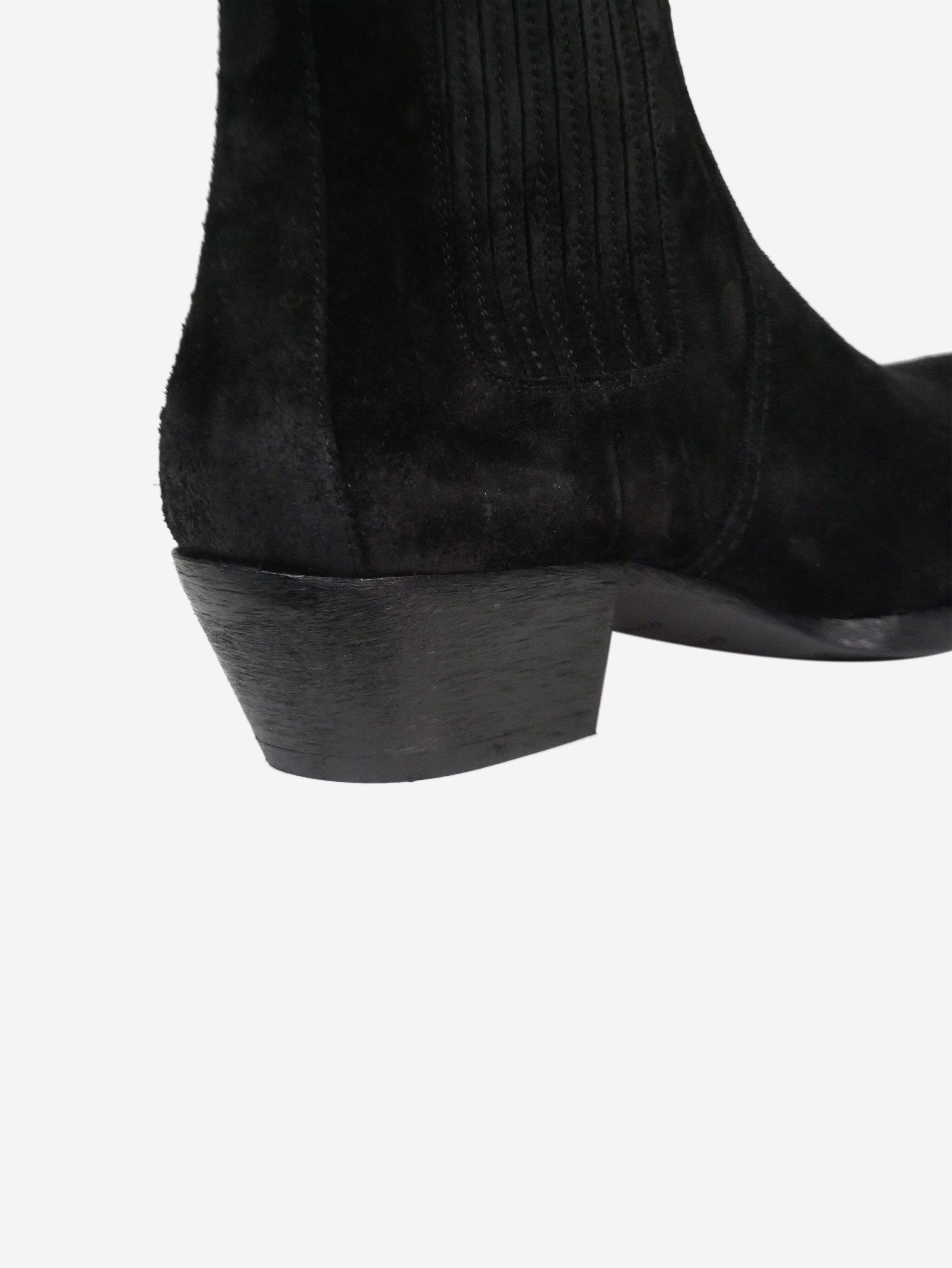 Black Suede Ankle Boots Women's Size EU 41 (US 10) - Stylish & Comfortable for Fall, Winter, and Casual Outfits