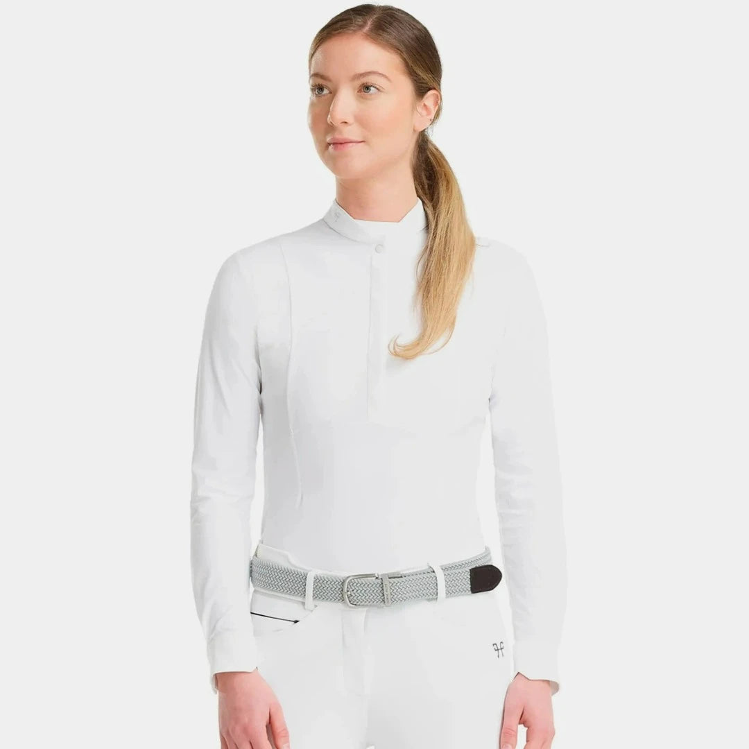 Aerolight Women's Competition Long Sleeve Riding Shirt - Breathable Equestrian Show Shirt for Horseback Riding & Dressage Events