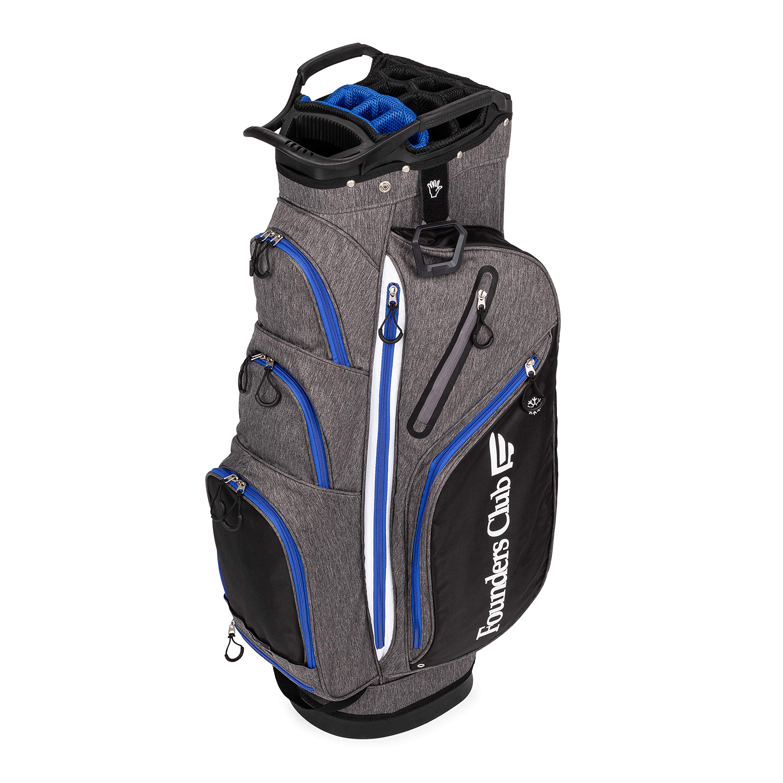 Founders Club Franklin Golf Push Cart Bag - Lightweight Riding Cart Bag with Full Rain Cover, Secure Push Cart Base, 15-Way Full Length Divider & External Putter Tube - Perfect for Golf Tournaments, Practice Rounds & Course Play