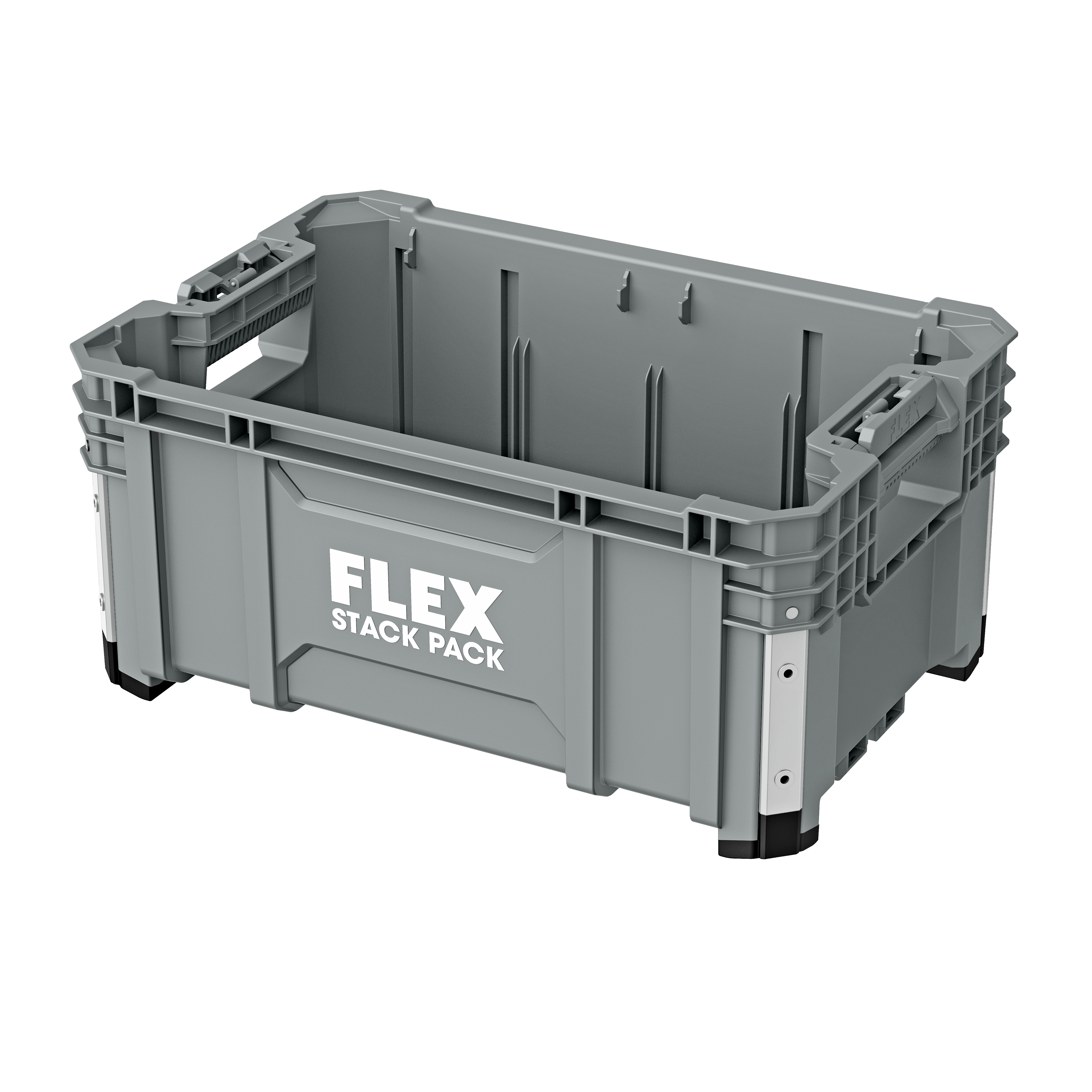 FLEX FS1104 FLEX STACK PACK™ Crate - Durable Plastic Storage Bin for Organizing & Transporting Goods - Perfect for Warehouse, Retail & Home Storage Solutions
