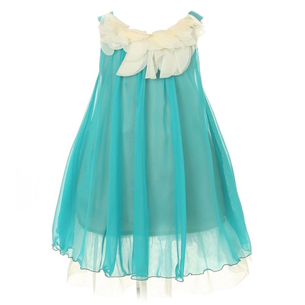 Kids Dream Little Girls 4 Turquoise Floral Lace Bodice Easter Dress - Perfect for Easter Sunday, Spring Photoshoots & Special Occasions