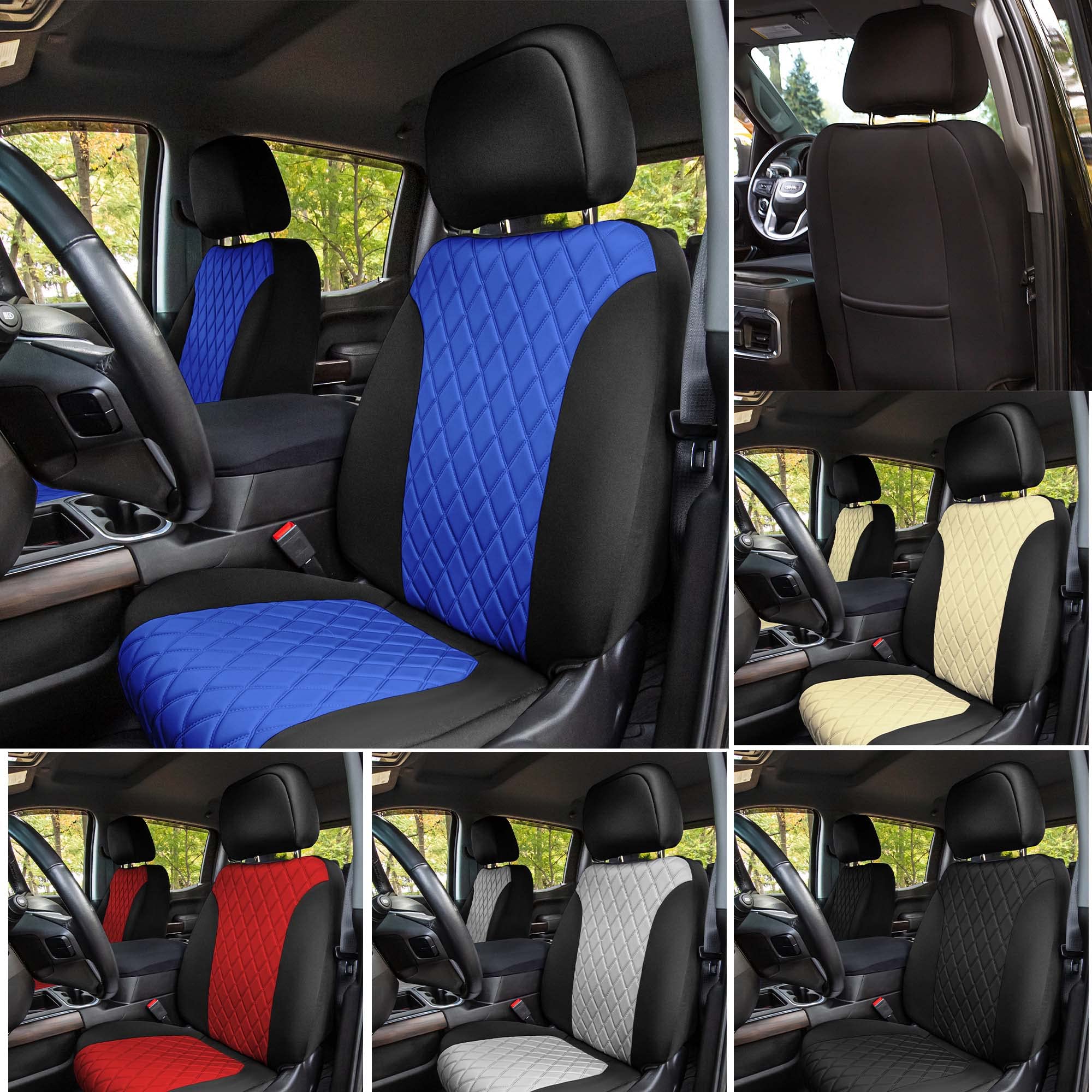 Premium Neoprene Water-Resistant Seat Covers for 2019-2023 GMC Sierra 1500/2500HD/3500HD (SLT/AT4/Denali) - Custom Fit Front Set in Beige | All-Weather Protection & Enhanced Comfort for Trucks, SUVs & Off-Road Adventures