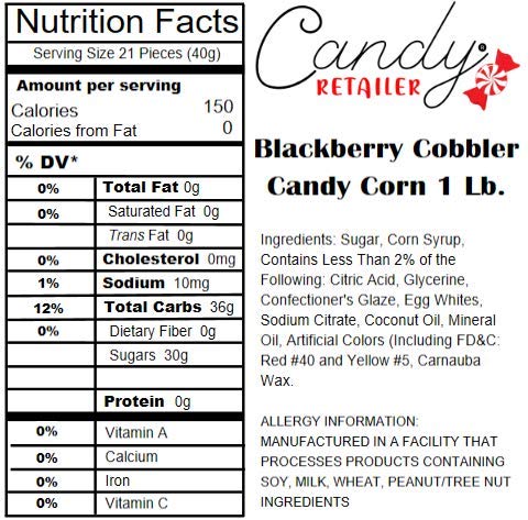 Blackberry Cobbler Candy Corn - 1 Lb Bag | Premium Halloween Candy & Party Treats | Perfect for Trick-or-Treating, Office Celebrations & Holiday Desserts