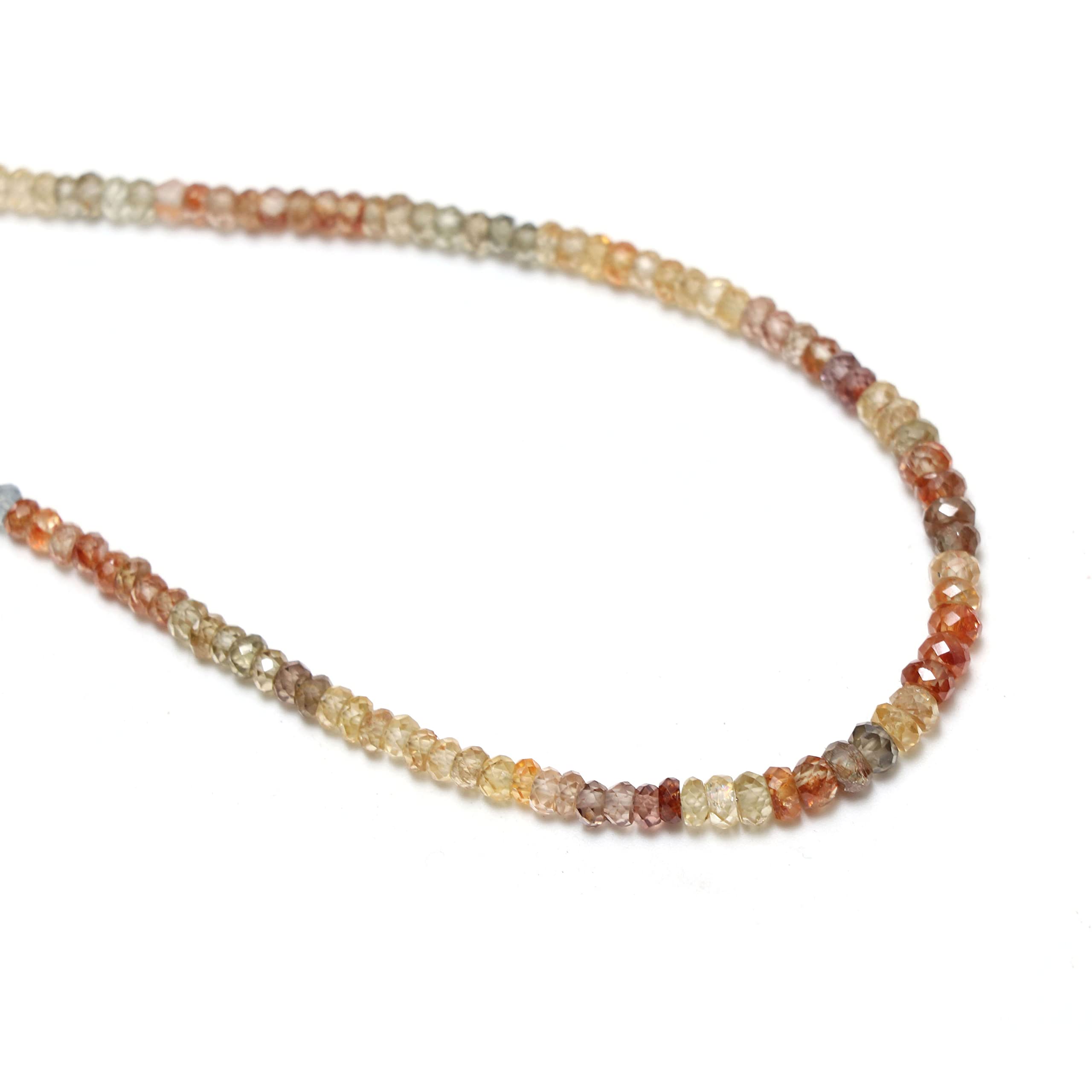 Natural AAA Quality Golden Zircon Faceted Rondelle Beads - 18 Inch Strand (3mm-4.5mm, 13.80g) from Tanzania for DIY Jewelry Making - Perfect for Necklaces, Bracelets & Earrings Crafting