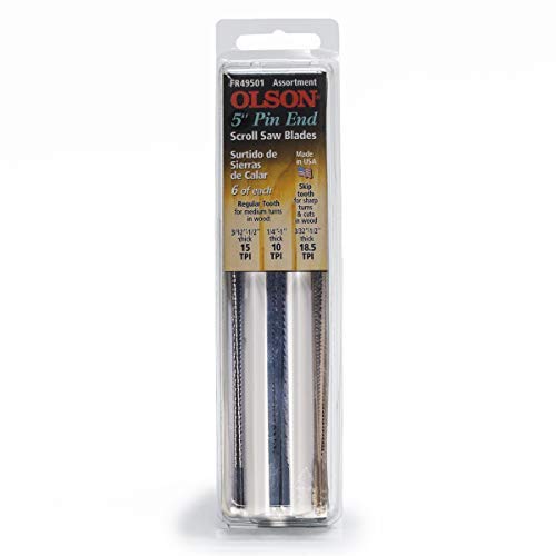 SAW FR49501 Pin End Scroll Saw Blades - 18 Pack for Woodworking, Crafting & DIY Projects - Precision Cutting Tools for Detailed Designs