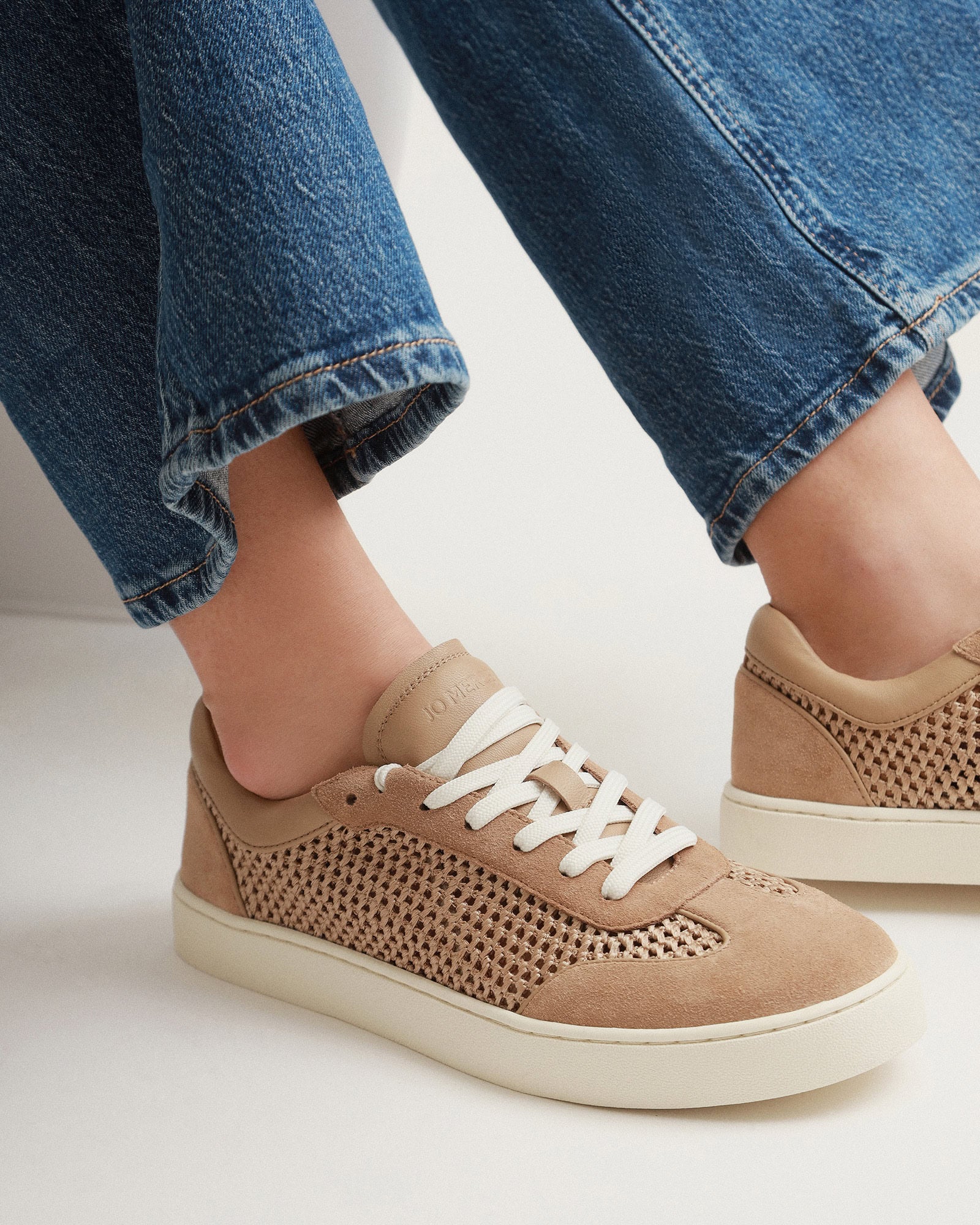 BRITT Women's Camel Crochet Sneakers - Comfortable Knit Casual Shoes for Walking, Running & Everyday Wear