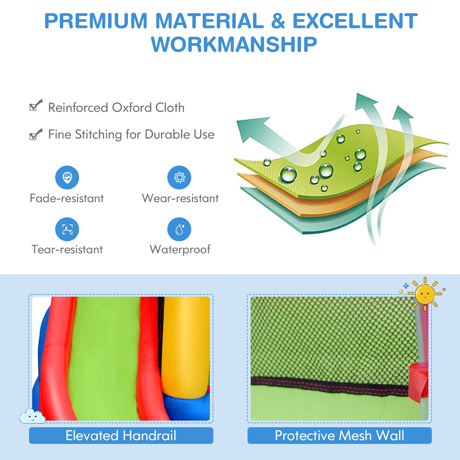 **HONEY JOY 7-in-1 Inflatable Water Slide & Bounce House for Kids & Adults – Giant Blow Up Water Park with Splash Pool – Outdoor Backyard Summer Fun (Blower Not Included) – Perfect for Birthday Parties, Family Gatherings, and Summer Water Play**