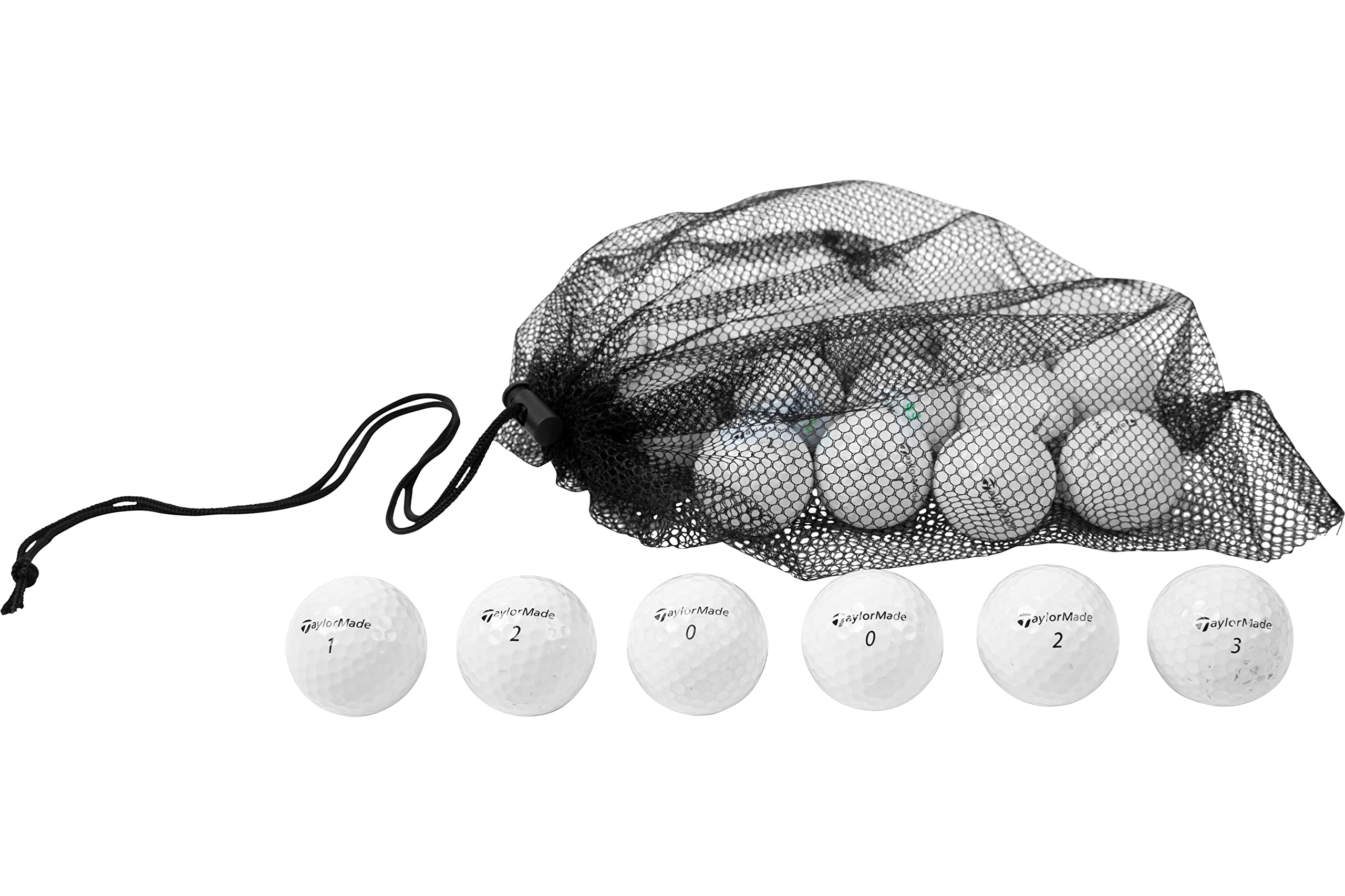 Premium Recycled & Used TaylorMade RocketBallz Golf Balls - 12/24/36 Pack with Mesh Storage Bag | High Performance Golf Balls for Driving Range, Practice & Casual Play