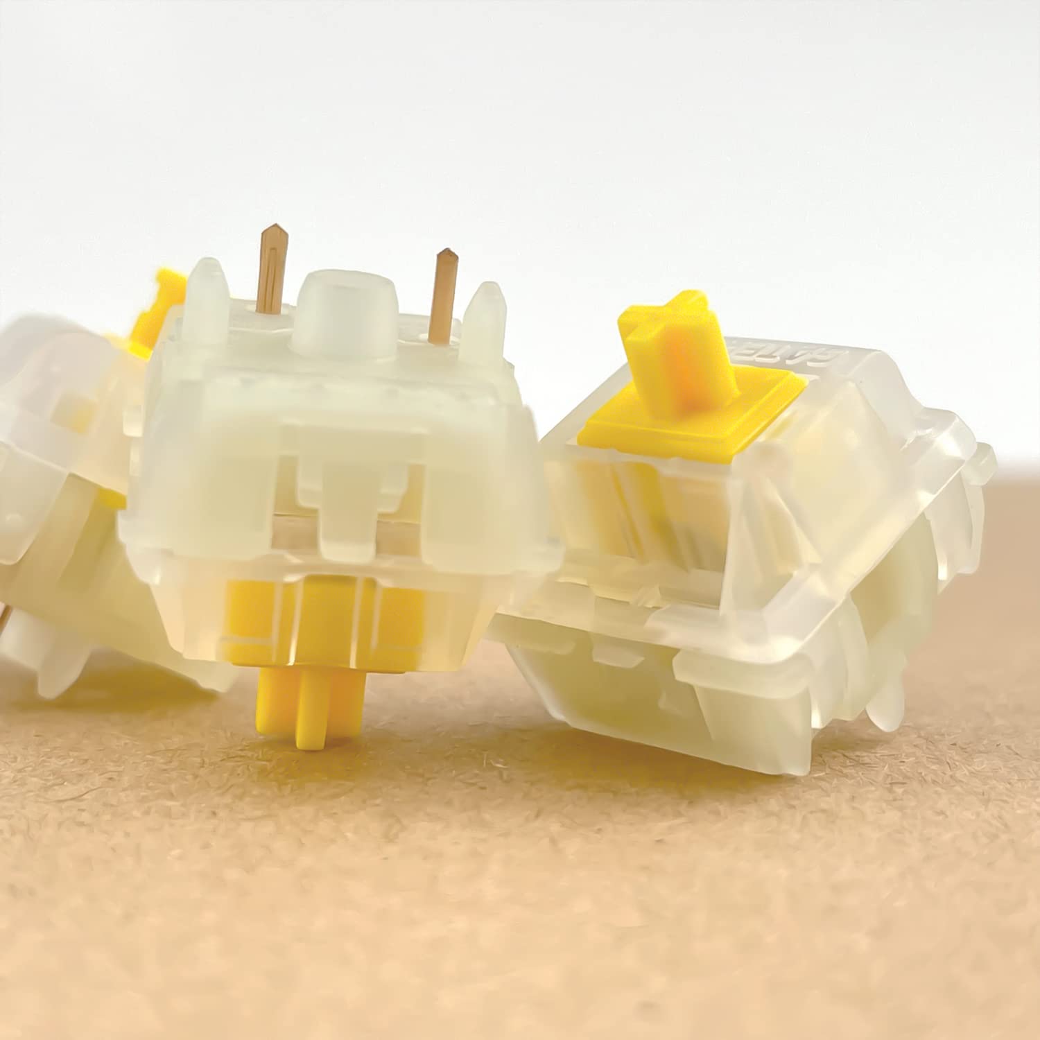 Gateron Milky Yellow V2 Linear Switches - Pre-Lubed 5pin (72pcs) for Mechanical Keyboards - Gaming & Typing