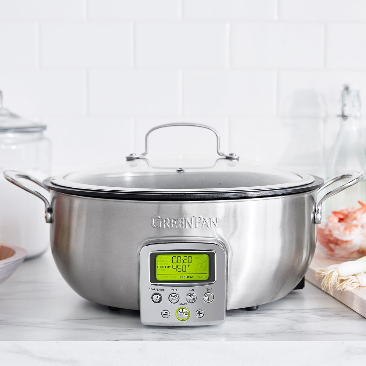 Premium Multifunction Deep Electric Skillet - 12-inch Stainless Steel Cookware with Adjustable Temperature for Frying, Sautéing & Simmering | Perfect for Home Kitchen, Camping & Dorm Cooking