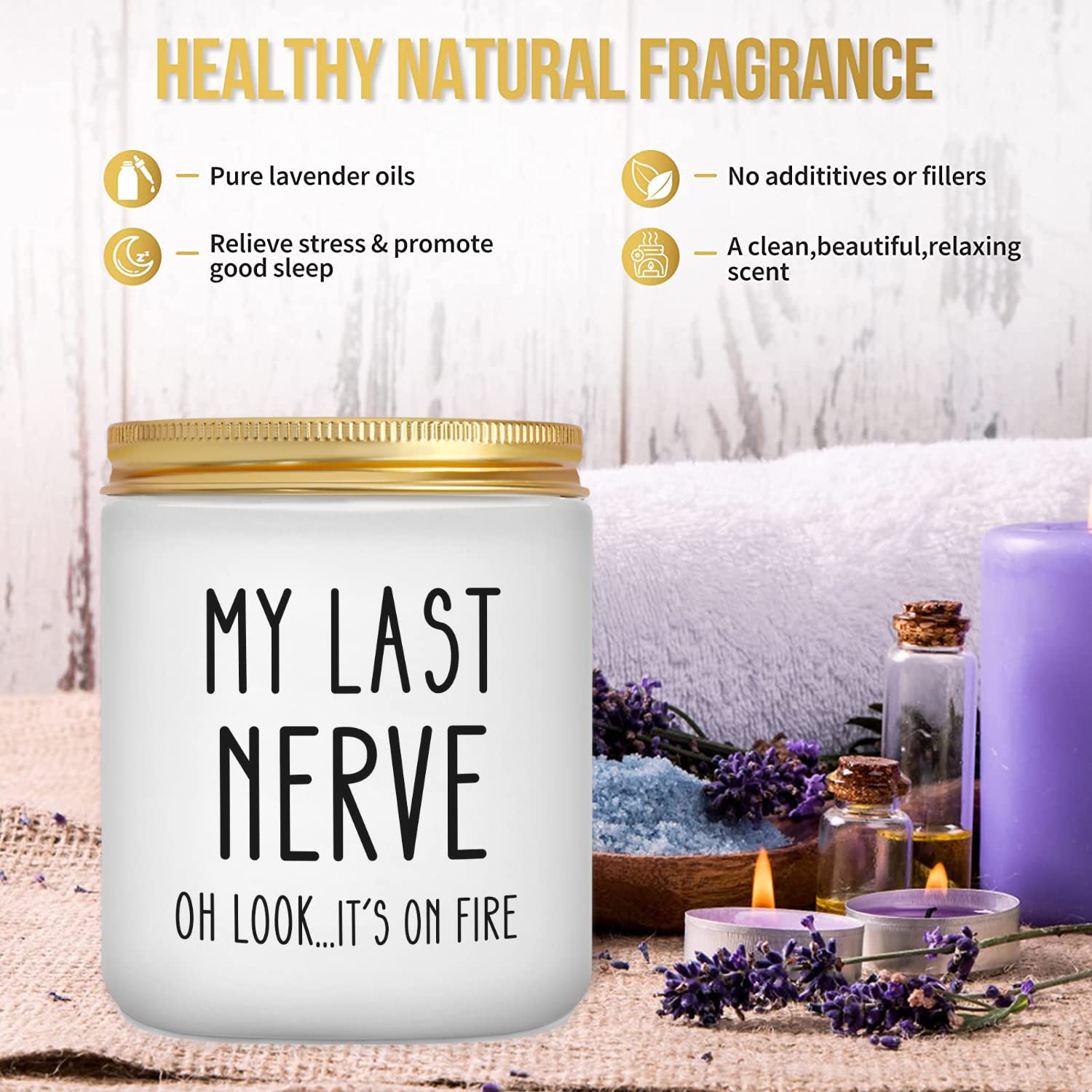 Lavender Scented Candles for Women - Aromatherapy Gifts for Birthday, Christmas, Valentine's Day, Mother's Day - Perfect for Her, Mom, BFF, Girlfriend & Sister | Relaxing Home Decor & Romantic Ambiance