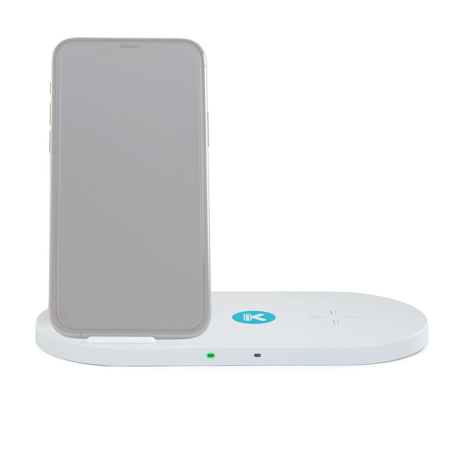 10W Fast Wireless Charger Stand - Dual Pad Fabric Charging Station for iPhone & Android Phones - Perfect for Home, Office & Nightstand Use