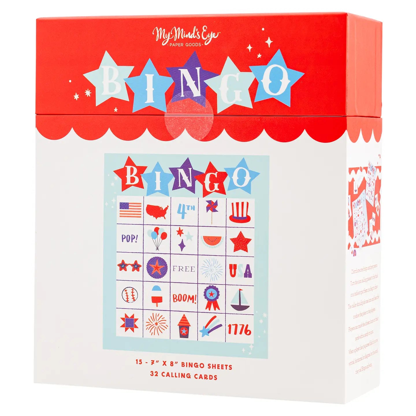 Americana Bingo Game Set - Classic USA Themed Bingo Cards for Family Game Night, Parties & Classroom Activities