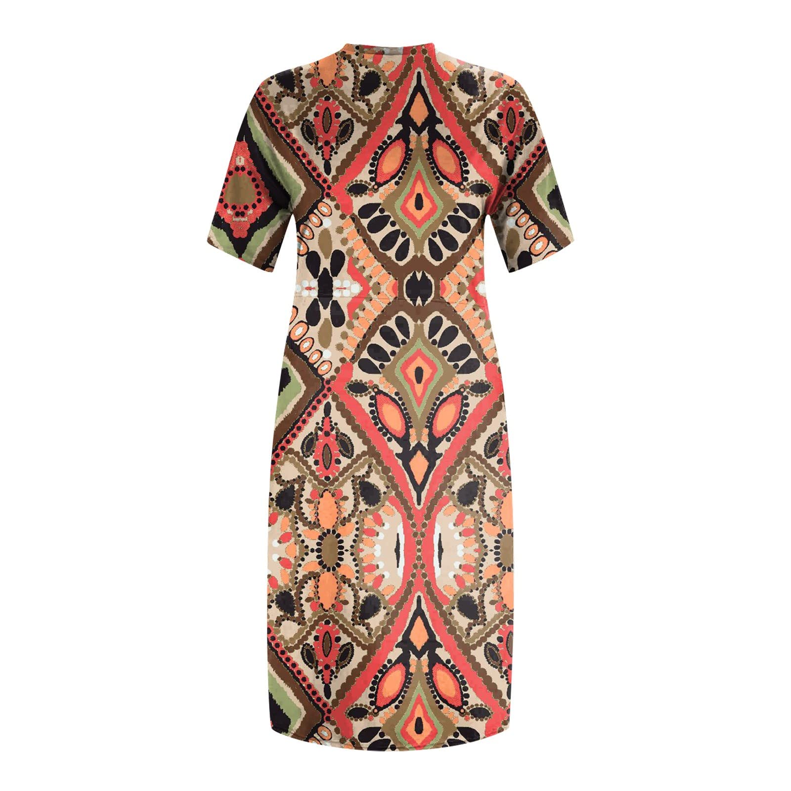 DOPOCQ Women's Summer Dresses 2024 - Floral Boho Sundress with V-Neck & Smocked Waist | Casual Beach Wedding Guest Dress for Vacation & Outdoor Parties