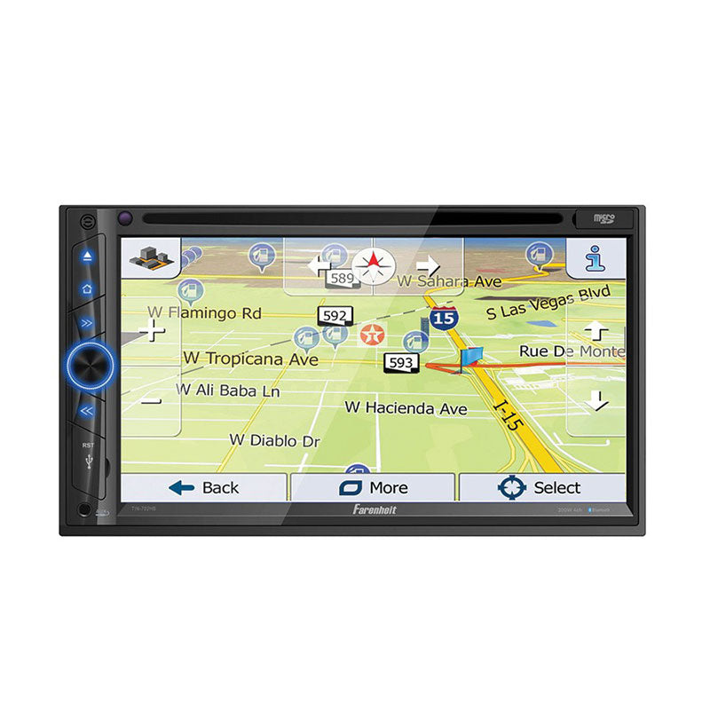 Farenheit TIN 702HB 2 DIN 6.2 Inch LCD Touchscreen GPS Navigation System with DVD Player & Bluetooth - Perfect for Car Audio Upgrade & Road Trips