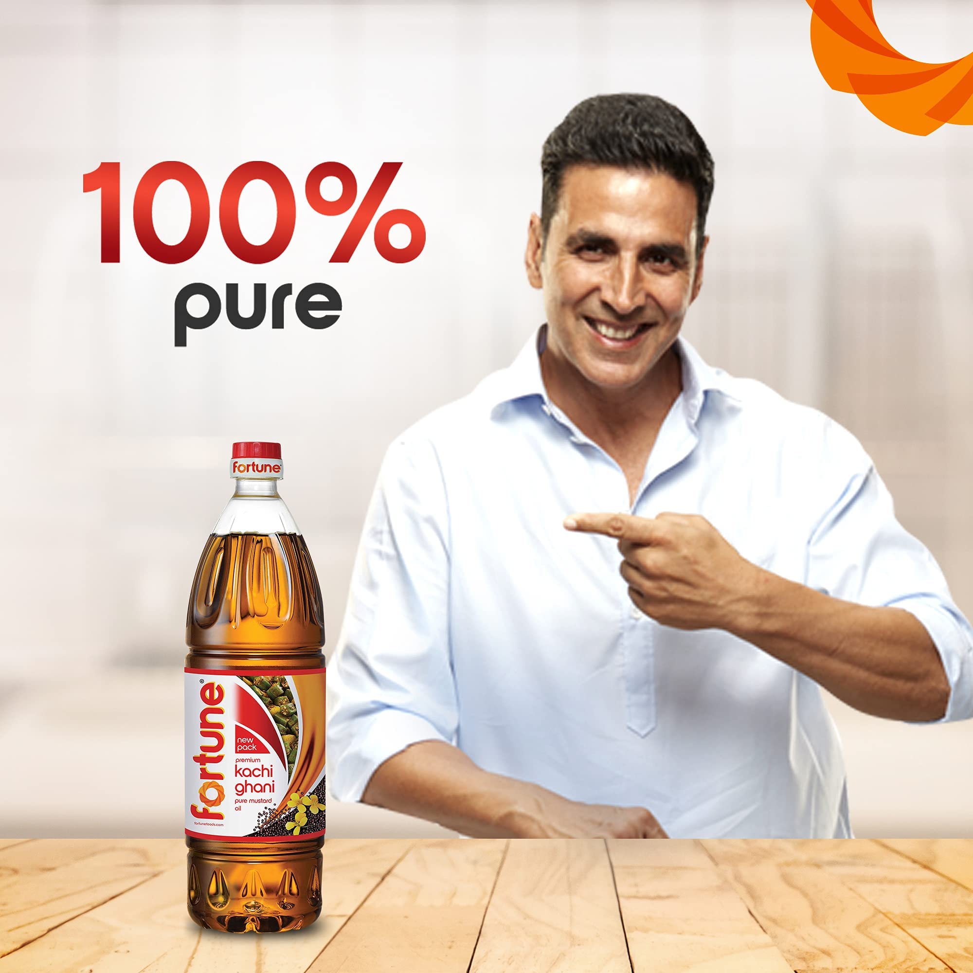 Premium Kachi Ghani Pure Mustard Oil - 1 Liter PET Bottle - Cold Pressed, Unrefined, Gluten-Free Cooking Oil for Indian Cuisine, Stir-Fry, Salad Dressing & Massage