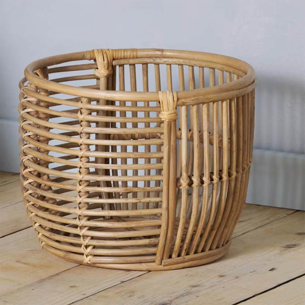 Haramu Rattan Basket - Natural Woven Storage Basket for Home Organization, Laundry, Blankets & Toys | Perfect for Living Room, Bedroom & Nursery Decor