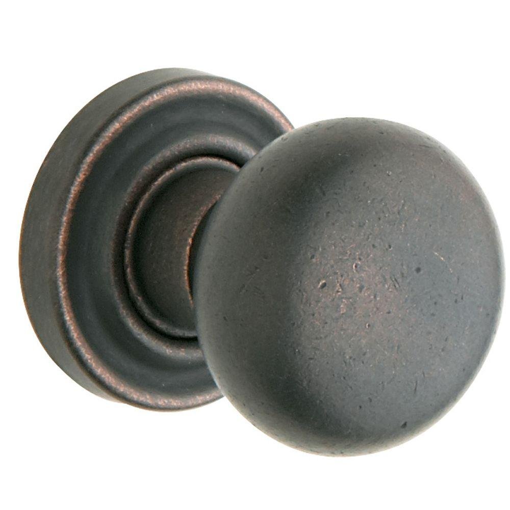 Vintage Baldwin 5030 Pair of Estate Cabinet Knobs Without Rosettes - Distressed Oil Rubbed Bronze Finish - Perfect for Antique Furniture Restoration & Farmhouse Style Home Decor