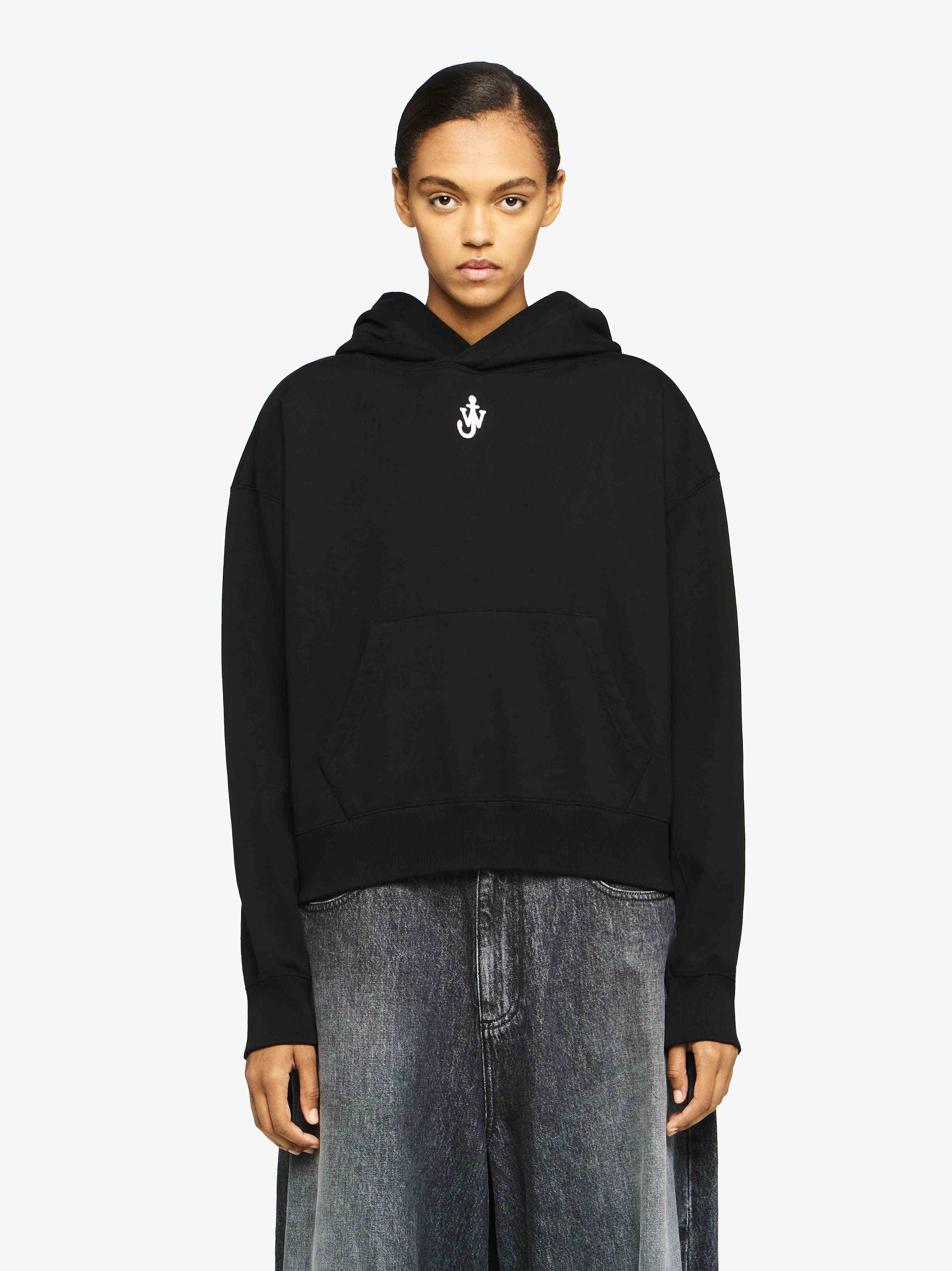 ANCHOR LOGO CROPPED HOODIE - Stylish Pullover Sweatshirt for Men & Women | Perfect for Casual Wear, Street Fashion & Outdoor Activities