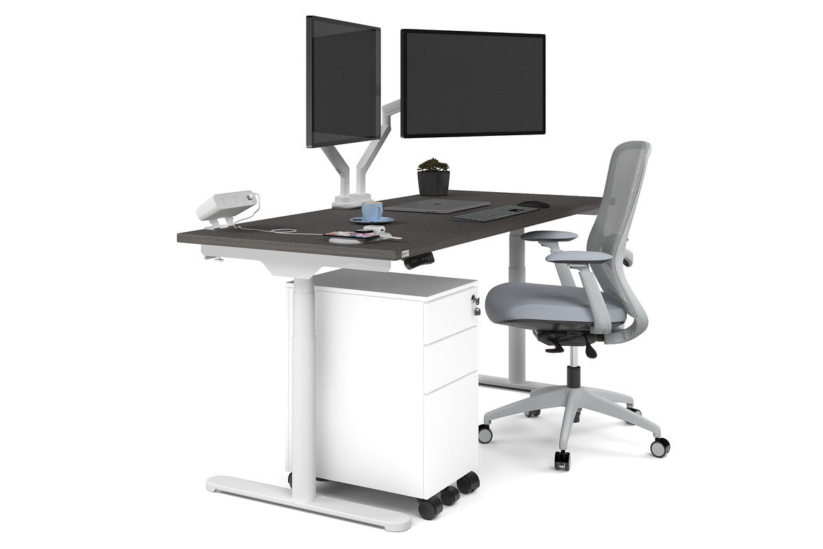 Flexi Premium Height Adjustable Single Workstation [1800L x 700W] - Ergonomic Standing Desk for Home Office, Gaming & Study - Electric Sit Stand Desk with Memory Function