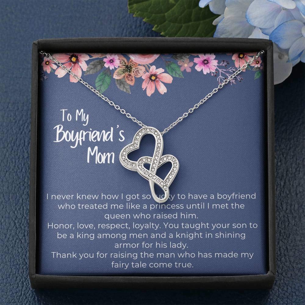Elegant Heart Pendant Necklace for Mom - Perfect Gift for Boyfriend's Mother | 925 Sterling Silver Jewelry with Gift Box | Ideal for Birthday, Anniversary & Mother's Day