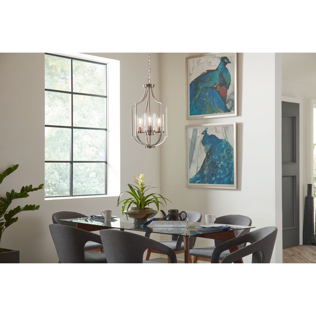 Lassiter Collection 3-Light Foyer Chandelier - Modern Entryway Lighting Fixture for Hallway, Staircase & Home Decor