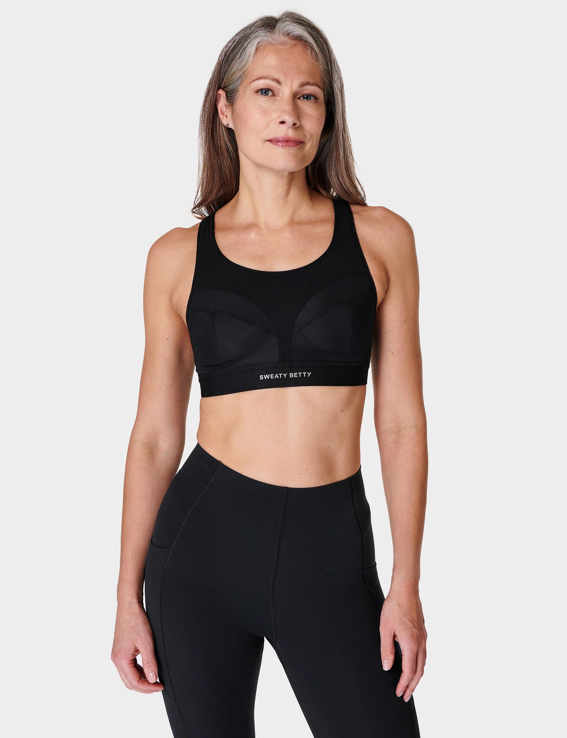Power Pro Running Bra for Women - High Support Sports Bra - Moisture Wicking & Breathable - Black - Perfect for Running, Gym Workouts & High-Intensity Training