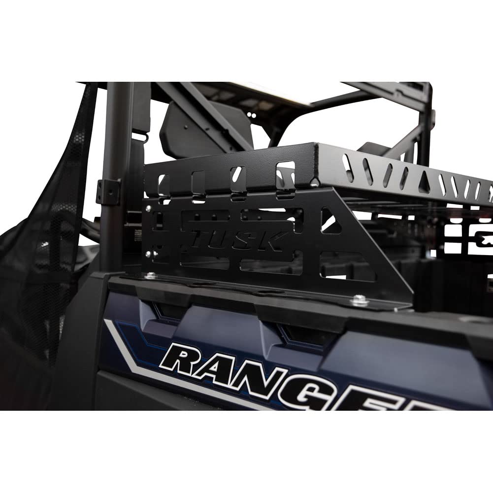 Tusk Cargo Rack - Black Powder Coated - Fits Polaris Ranger Crew XP 1000 (2017-2025), Ranger 1000 (2022-2025), Ranger XP (2022-2025) - Heavy Duty Utility Rack for Off-Road ATV Accessories & Hunting Gear Storage