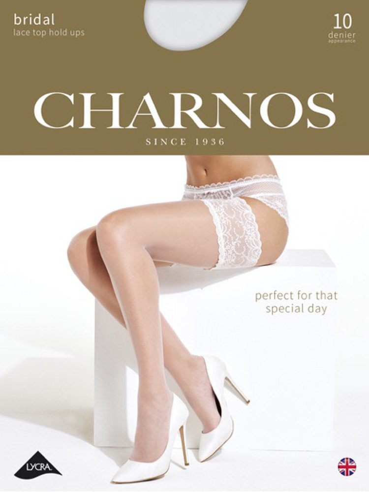 Charnos Women's 10 DEN Hold-Up Stockings - Comfortable & Stylish Thigh High Stockings for Everyday Wear, Office, and Special Occasions