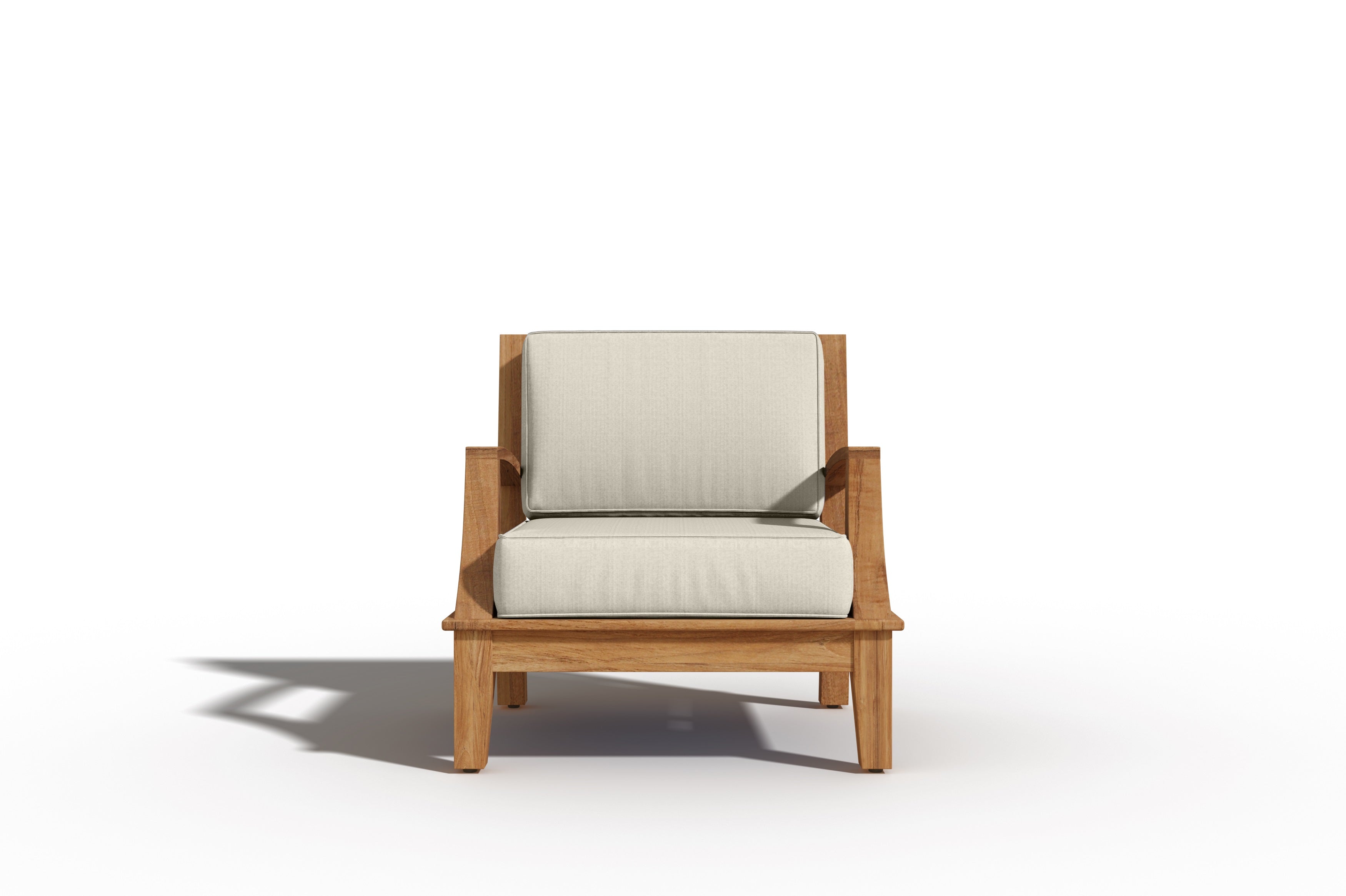 Eliane 4-Piece Teak Outdoor Patio Deep Seating Set with Sunbrella Canvas Cushions - Durable All-Weather Furniture for Backyard, Poolside & Garden Relaxation