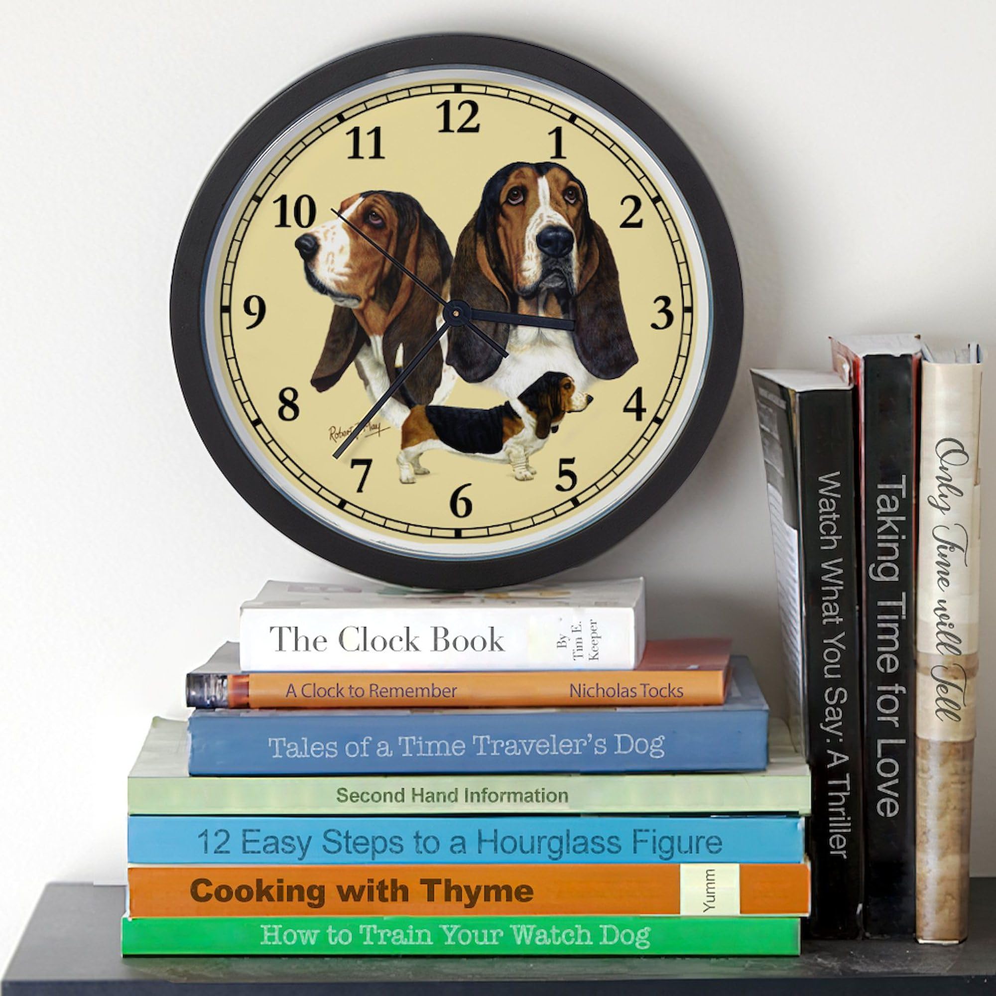 Basset Hound Wall Clock - 10 Inch Decorative Clock for Living Room, Kitchen, Office - Perfect for Pet Lovers & Home Decor