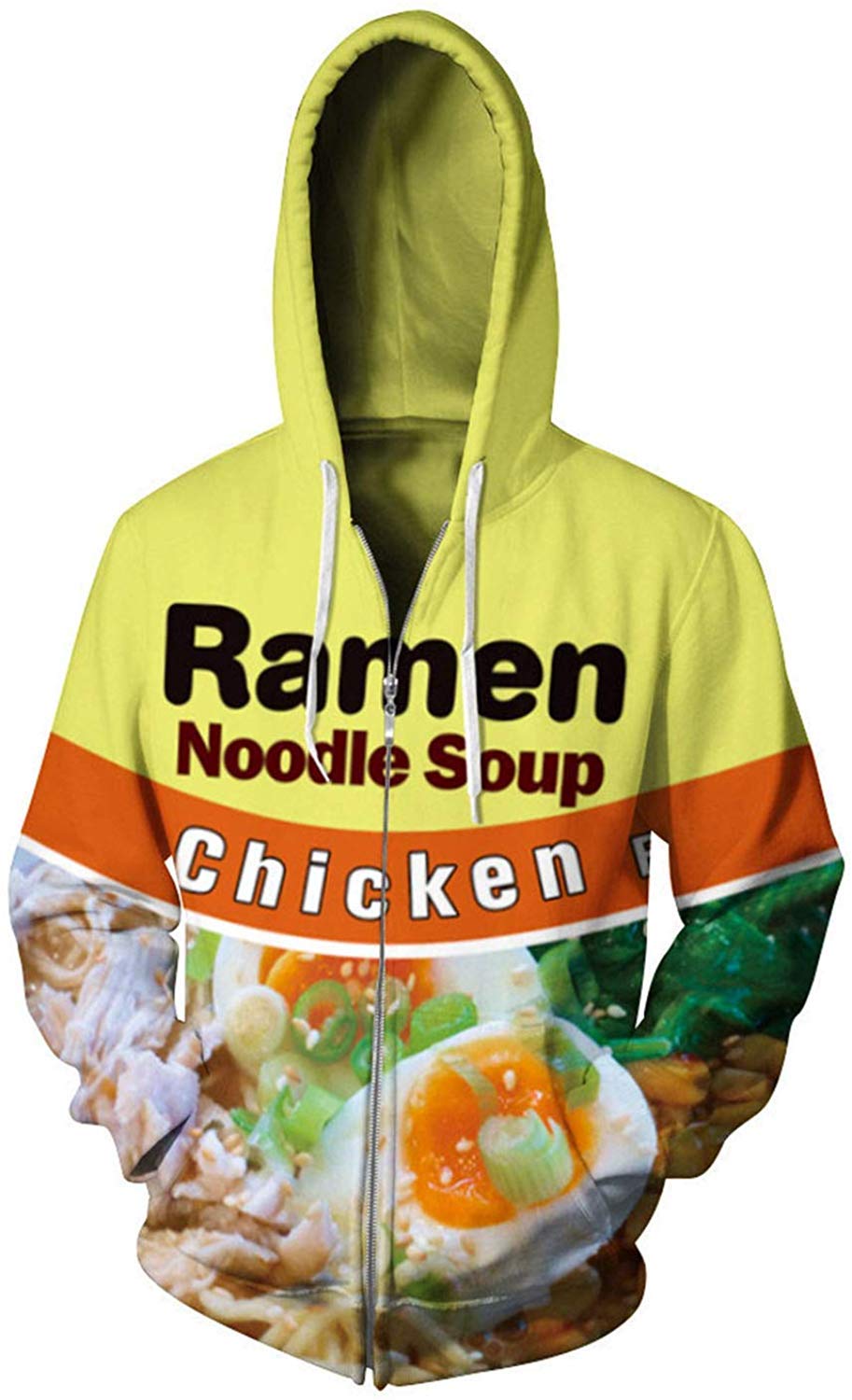 Keasmto 3D Print Ramen Chicken Noodle Soup Hoodie - Unisex Beef Themed Cotton Pullover Sweatshirt for Men & Women - Cute Casual Wear for Anime Fans, Food Lovers & Street Fashion